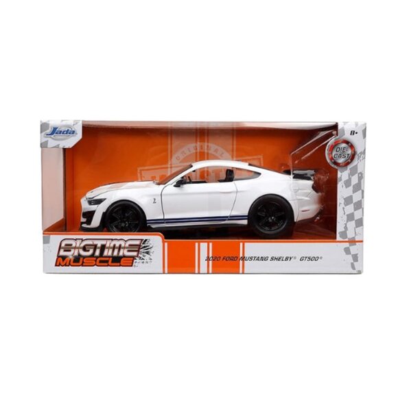 Jada Toys Bigtime Muscle 1:24 2020 Ford Mustang Shelby GT500 Die-cast Car Blue W - Picture 1 of 4